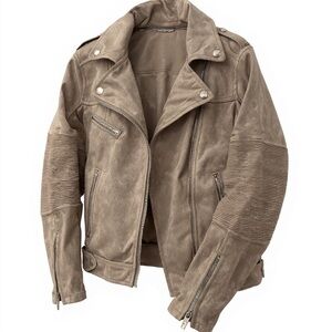 Blank NYC Men's Taupe Suede Biker Jacket